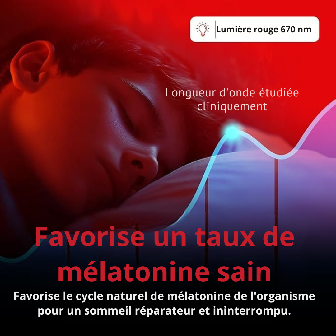 Lampe de Luminothérapie 670nm: Améliore Sommeil et Favorise Production de Mélatonine - Ma Lumière Rouge®