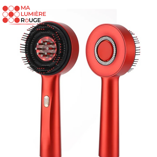 Brosse de Luminothérapie Capillaire: Stimulation de la Repousse et Santé du Cuir Chevelu - Ma Lumière Rouge®