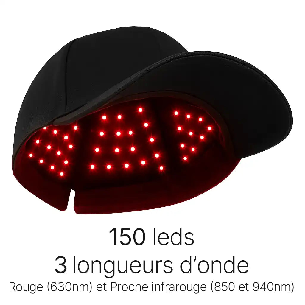 Casquette Luminothérapie anti-chute cheveux - Ma Lumière Rouge®
