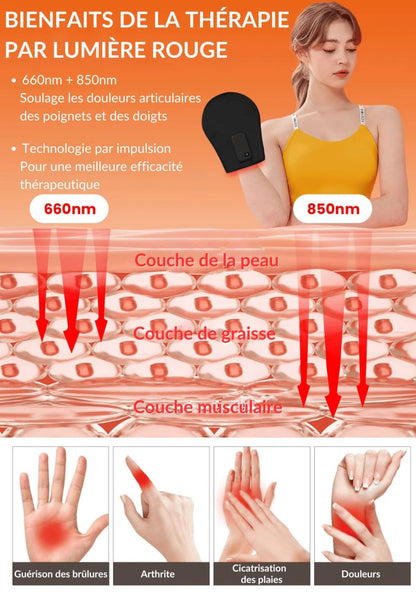 Gant de Luminothérapie: Spécial Tendinite, Arthrose et Inflammations - Ma Lumière Rouge®