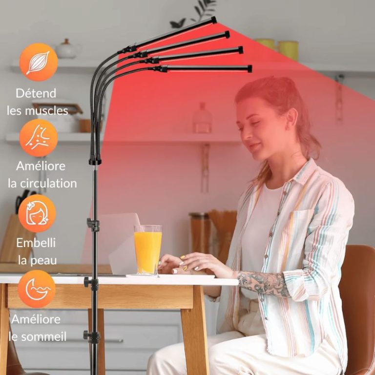 Lampe Luminothérapie à bras articulés: Bien-être et Soulagement - Ma Lumière Rouge®