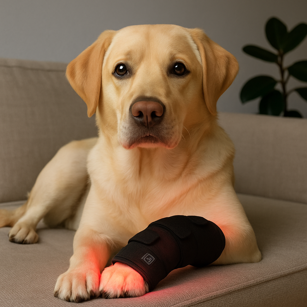 Attelle de Luminothérapie Anti-Arthrose pour Chien - Ma Lumière Rouge®